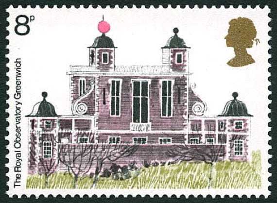 Royal Observatory, Greenwich, Flamsteed House, British stamp