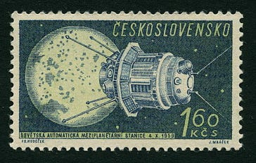 1961 Czechoslovakia 1.60k stamp Luna 3