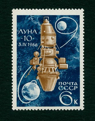 1966 Russia 6k stamp Luna 10