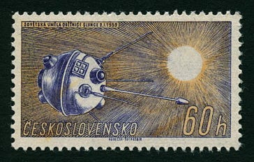 1961 Czechoslovakia 60h stamp Luna 1