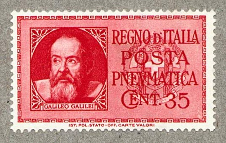 Italy pneumatic post stamp 1933 Galileo