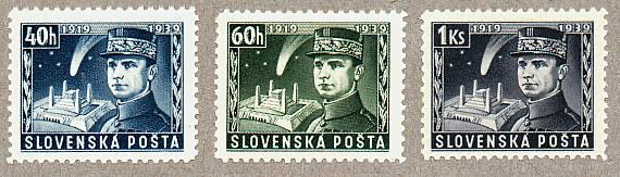 Slovakian stamps honouring Milan Štefánik (1939)