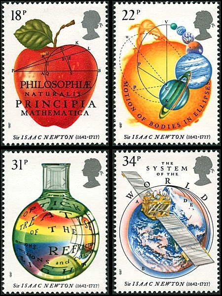 GB Isaac Newton stamps 1987