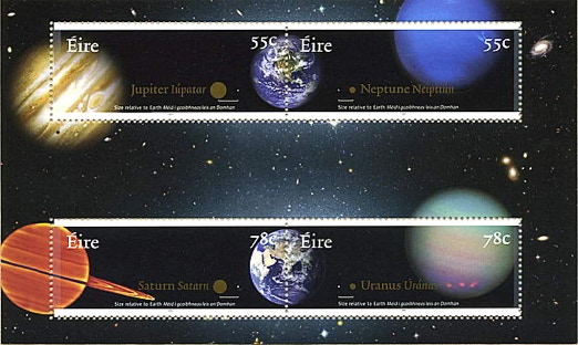 Eire The Planets stamp sheet 2007