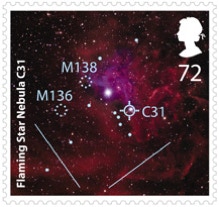 Error on 72p stamp of GB The Sky at Night set 2007