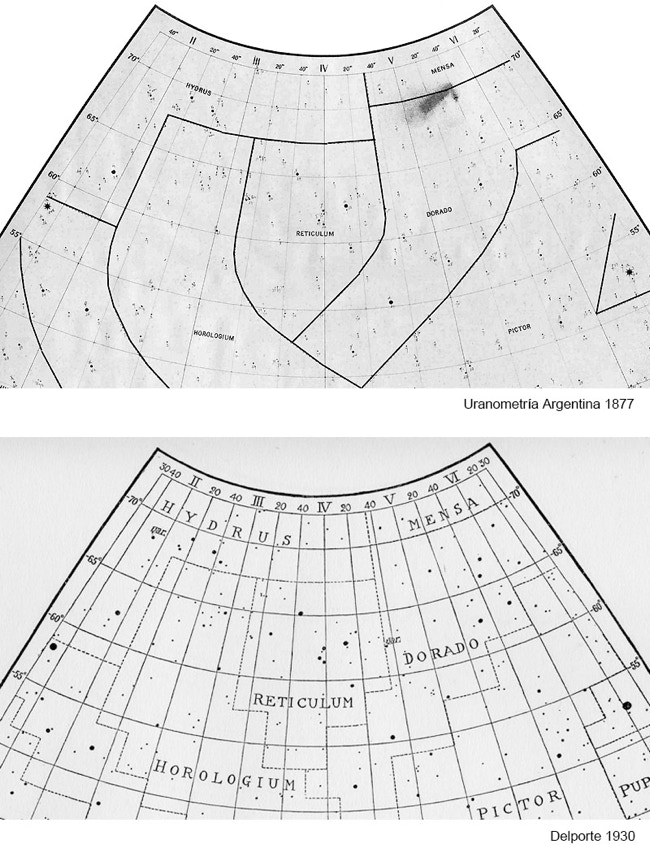 Constellation boundaries by Gould and Delporte