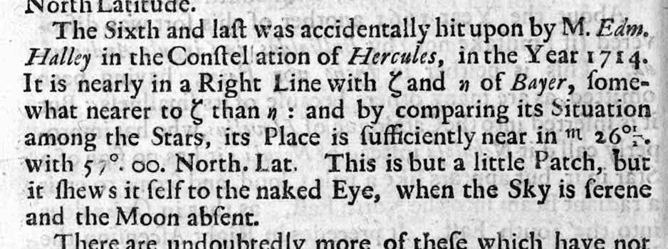 Edmond Halley's description of M13