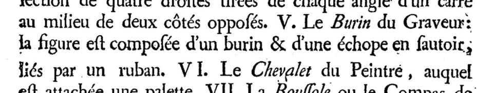 Lacaille's description of Caelum (Burin)