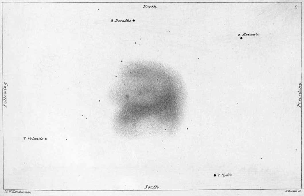Large Magellanic Cloud John Herschel naked eye drawing
