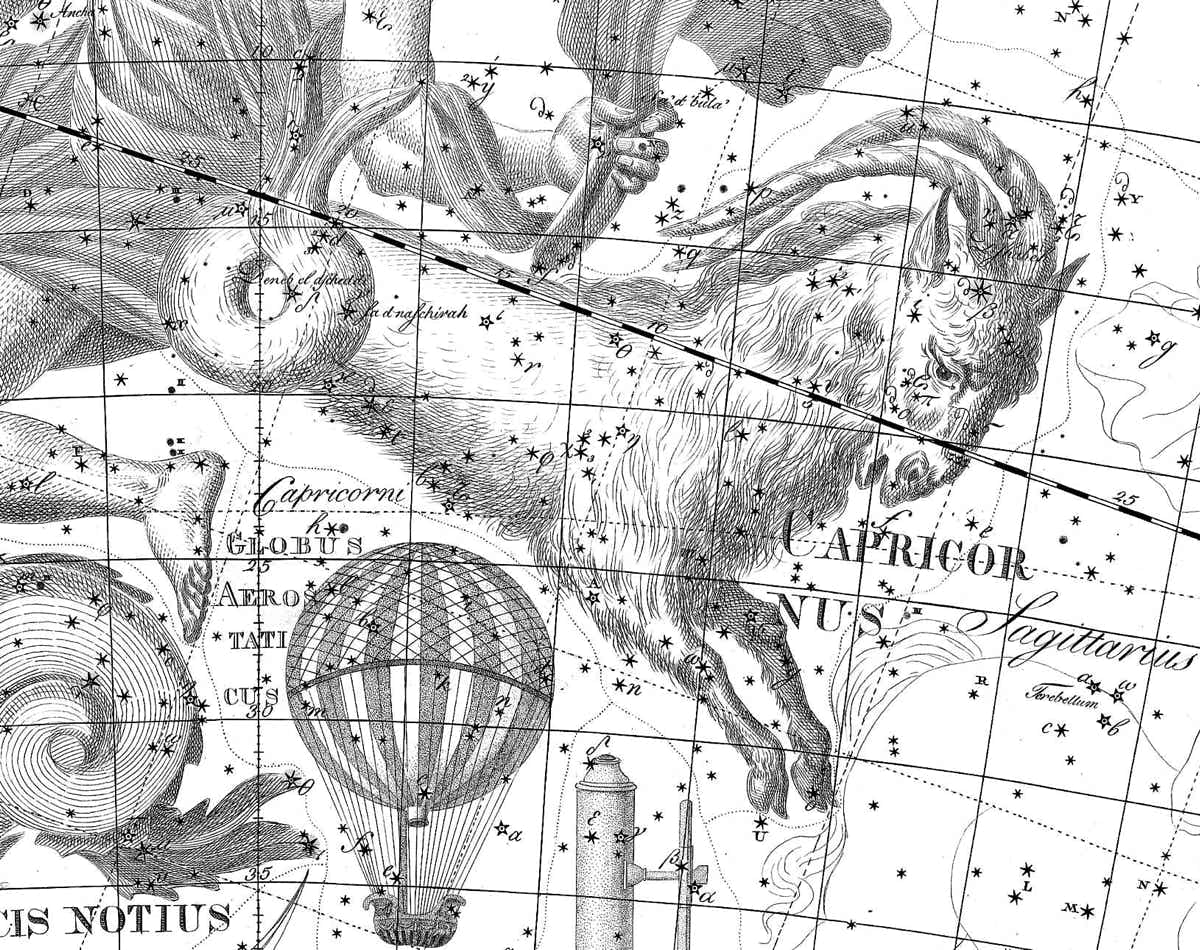 Capricornus shown on the Uranographia atlas of Johann Bode (1801)