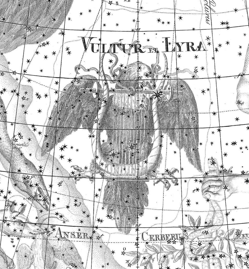 Lyra on Bode's Uranographia