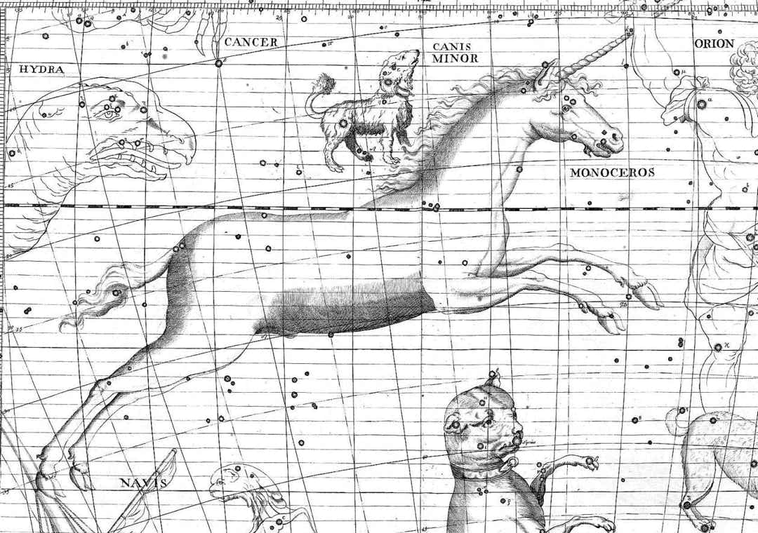 Monoceros depicted in Flamsteed's Atlas Coelestis
