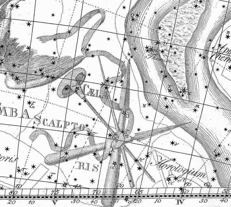 Caelum on Bode's Uranographia