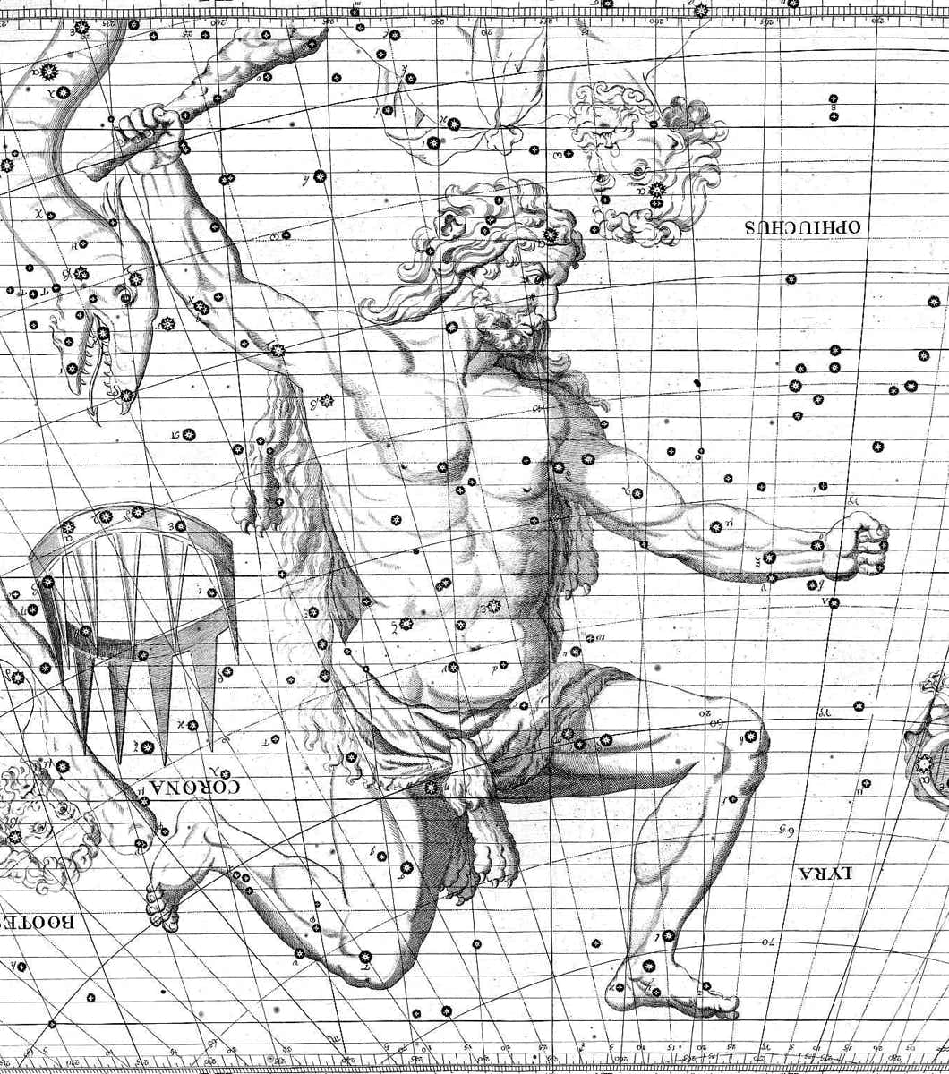 Hercules on Flamsteed's Atlas Coelestis