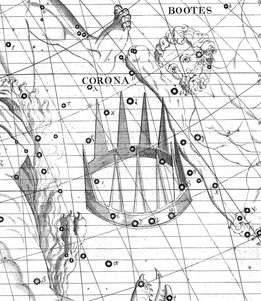 Corona Borealis on Flamsteed's Atlas Coelestis