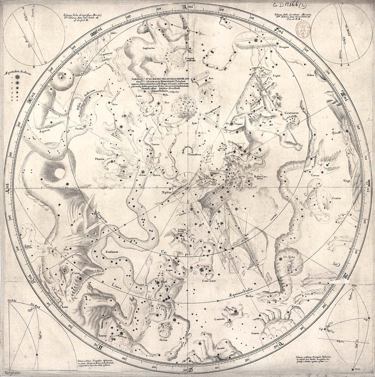 Edmond Halley's southern star chart 1678
