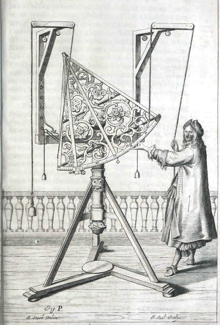 Hevelius displays his sextant