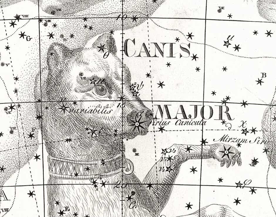 Sirius on Bode's Uranographia
