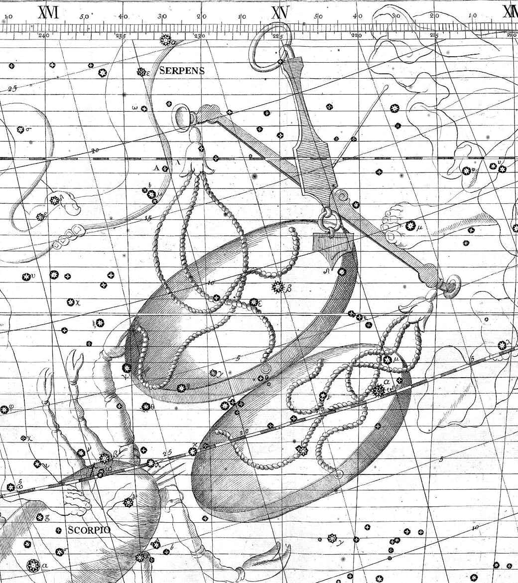 Libra in the Atlas Coelestis of John Flamsteed 