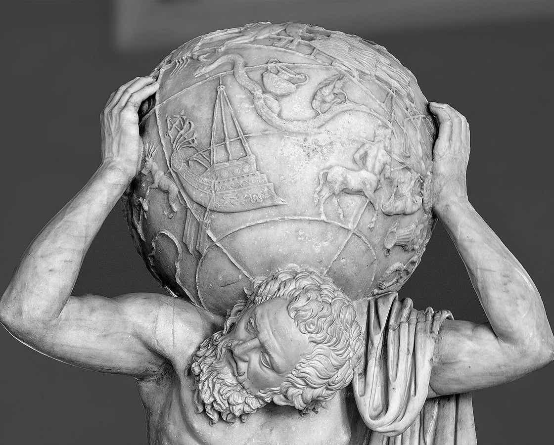 Celestial globe carried by the Farnese Atlas