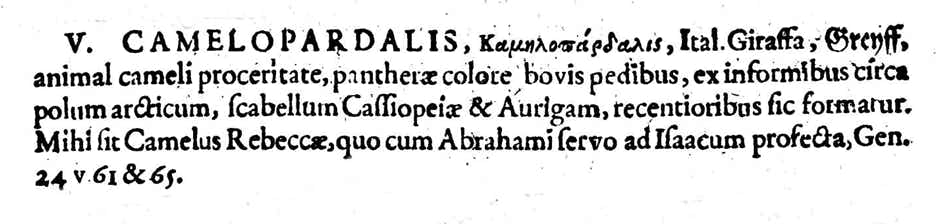 Jacob Bartsch’s description of Camelopardalis