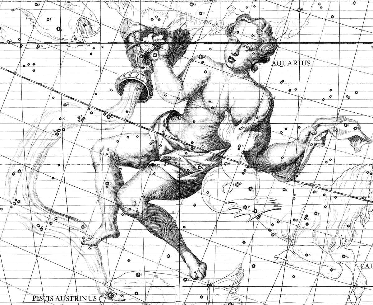Aquarius on Flamsteed's Atlas Coelestis