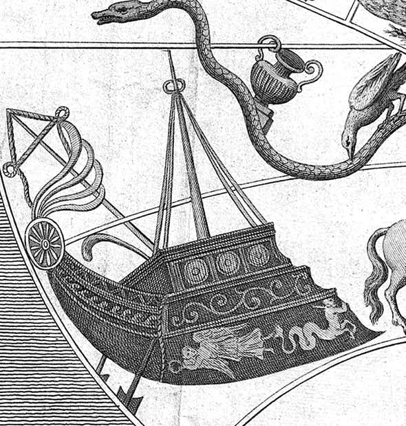 Argo on Boitard's drawing of the Farnese globe