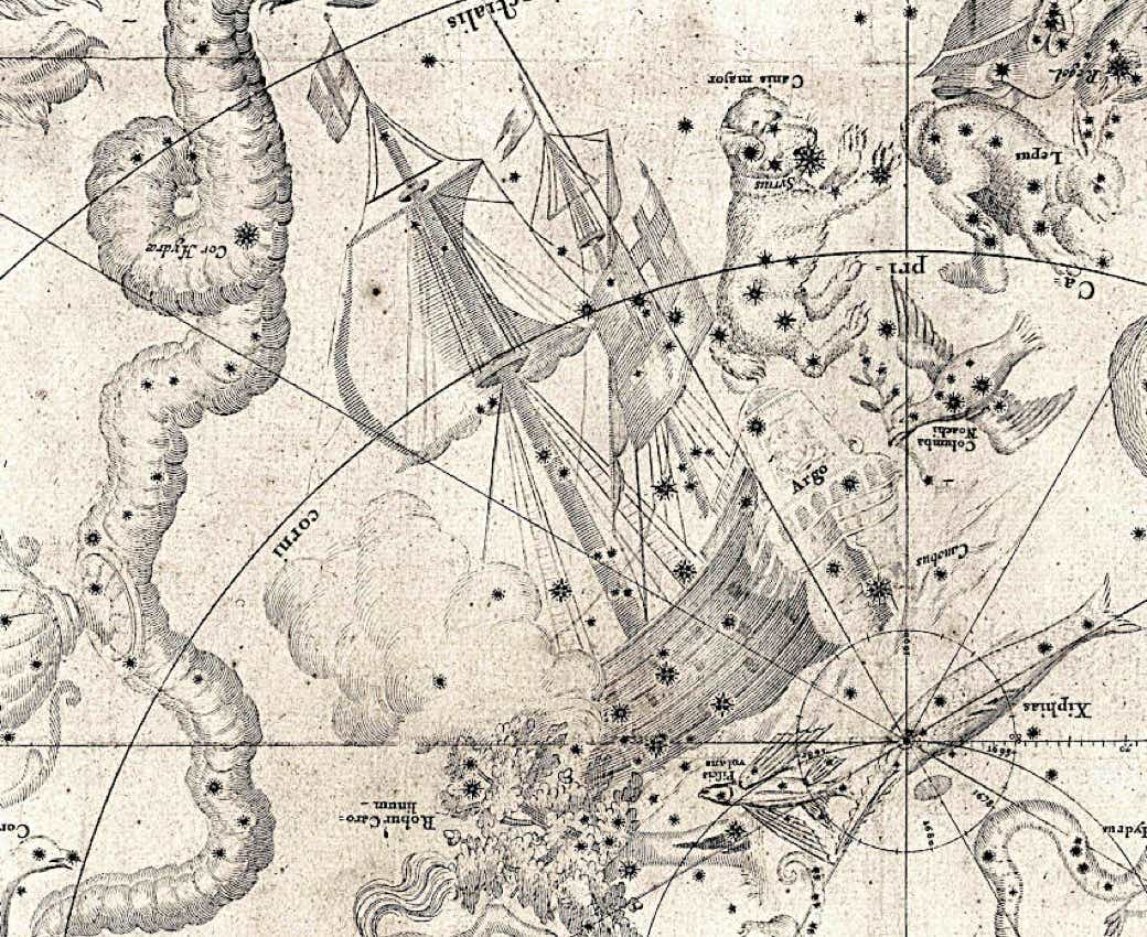 Argo on Edmond Halley's southern star chart