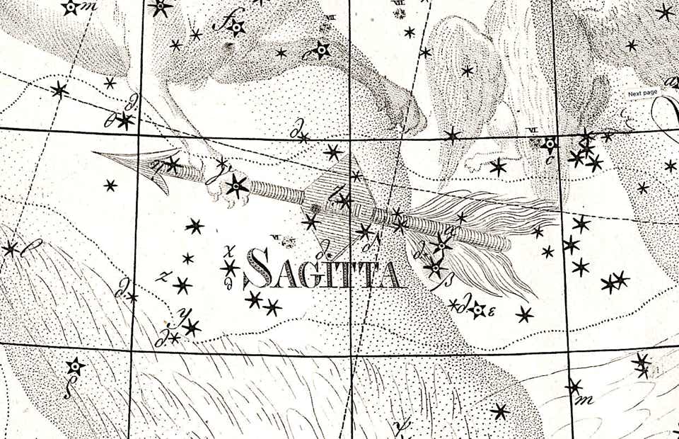 Sagitta on Bode's Uranographia