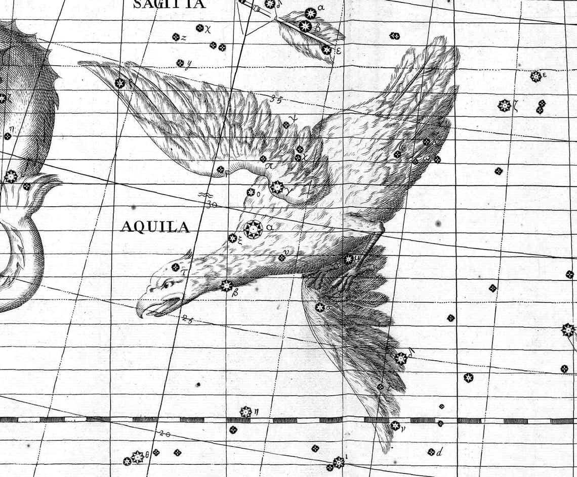 Aquila on Flamsteed's Atlas Coelestis