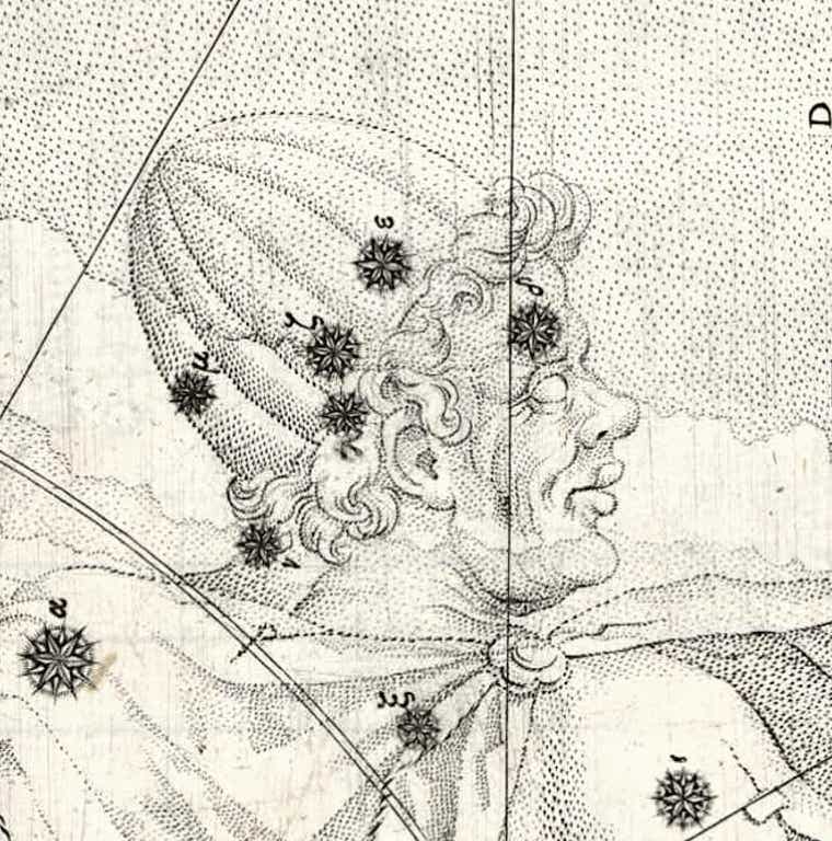 Johann Bayer's depiction of Delta Cephei