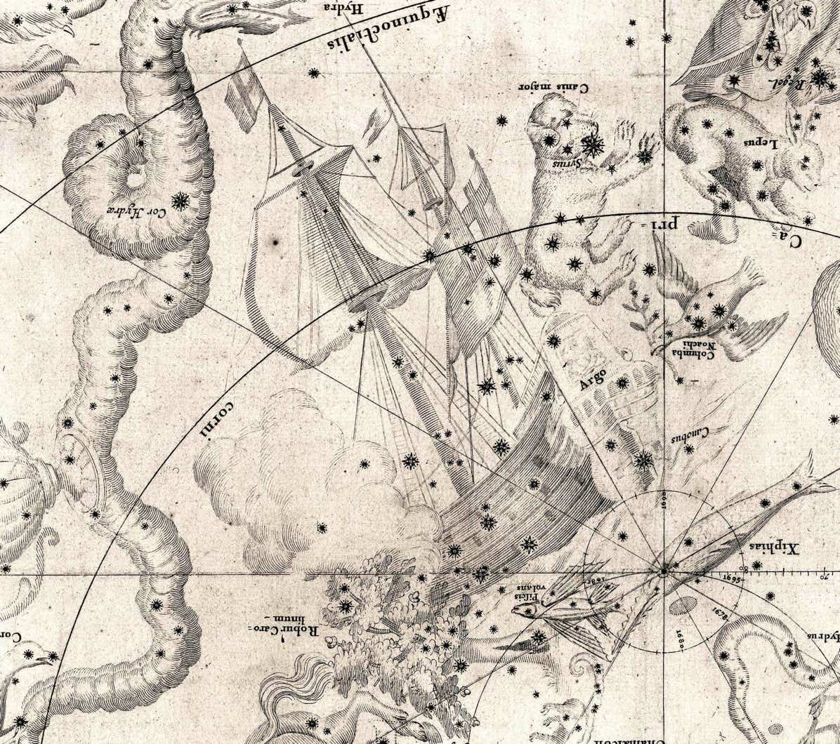 Argo on Edmond Halley's southern star chart
