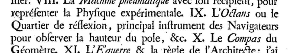 Lacaille's description of Octans