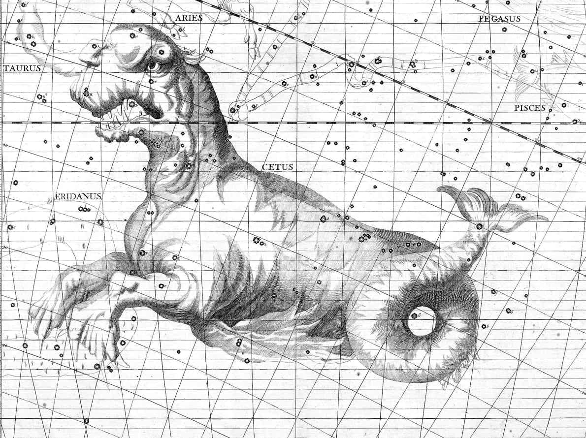 Cetus on Flamsteed's Atlas Coelestis