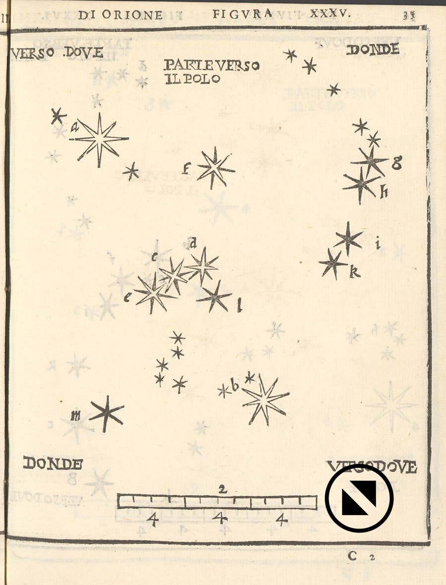 Piccolomini's chart of Orion