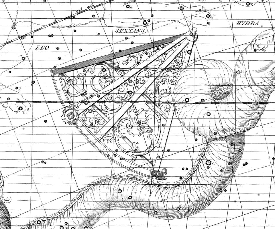 Sextans on Flamsteed's Atlas Coelestis