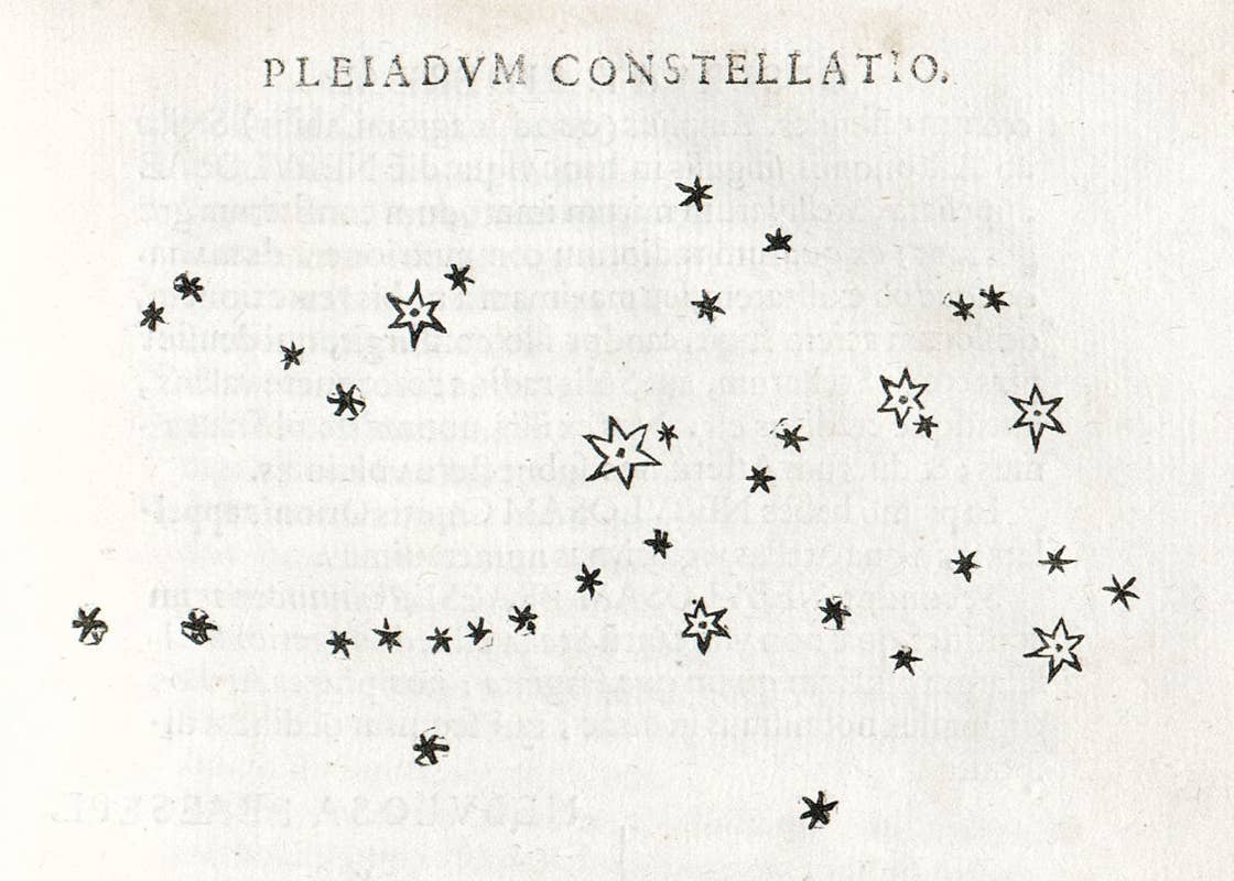 Galileo's sketch of the Pleiades published in 1610