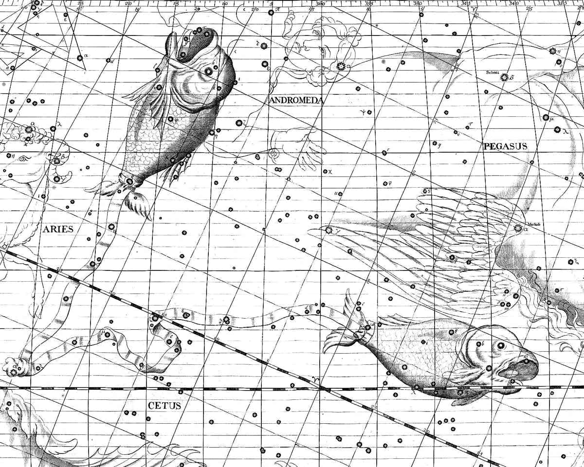 Pisces from the Atlas Coelestis of John Flamsteed 