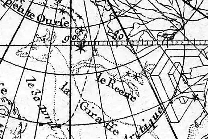 Le Monnier's chart of 1743 including le Reene, the reindeer
