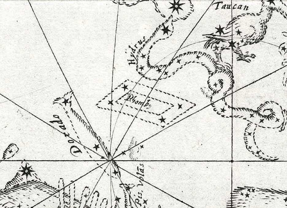 Rhombus on a chart from Isaac Habrecht’s Planiglobium Coeleste