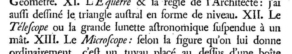 Lacaille's description of Telescopium