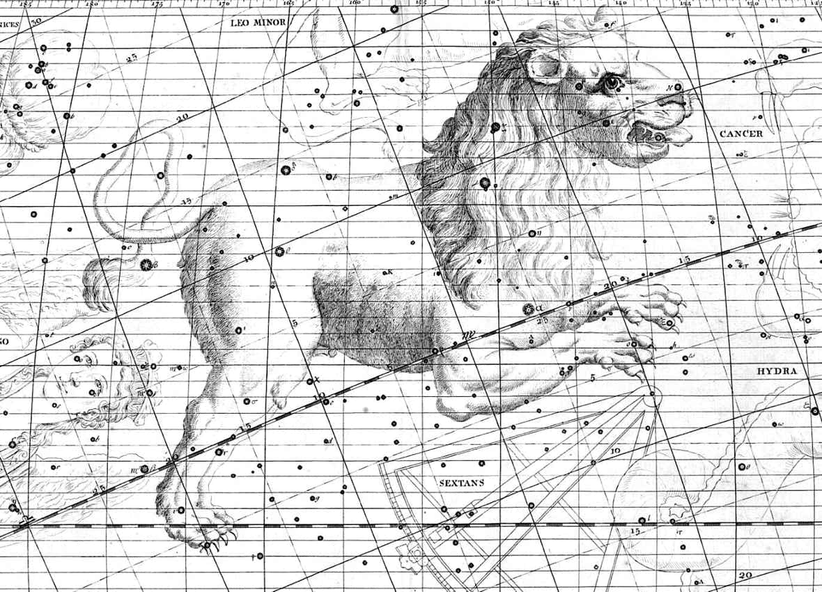 Leo in the Atlas Coelestis of John Flamsteed
