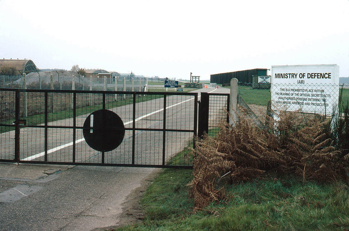 East Gate of RAF Woodbridge in 1983 © Ian Ridpath