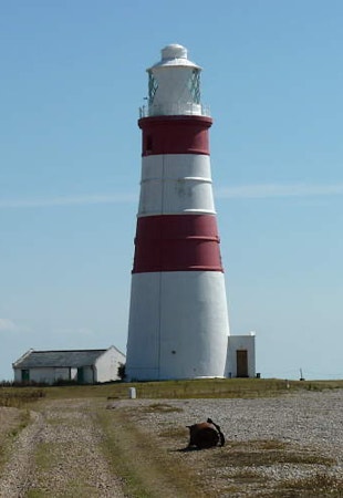 The Orfordness lighthouse seen from the Orford side
