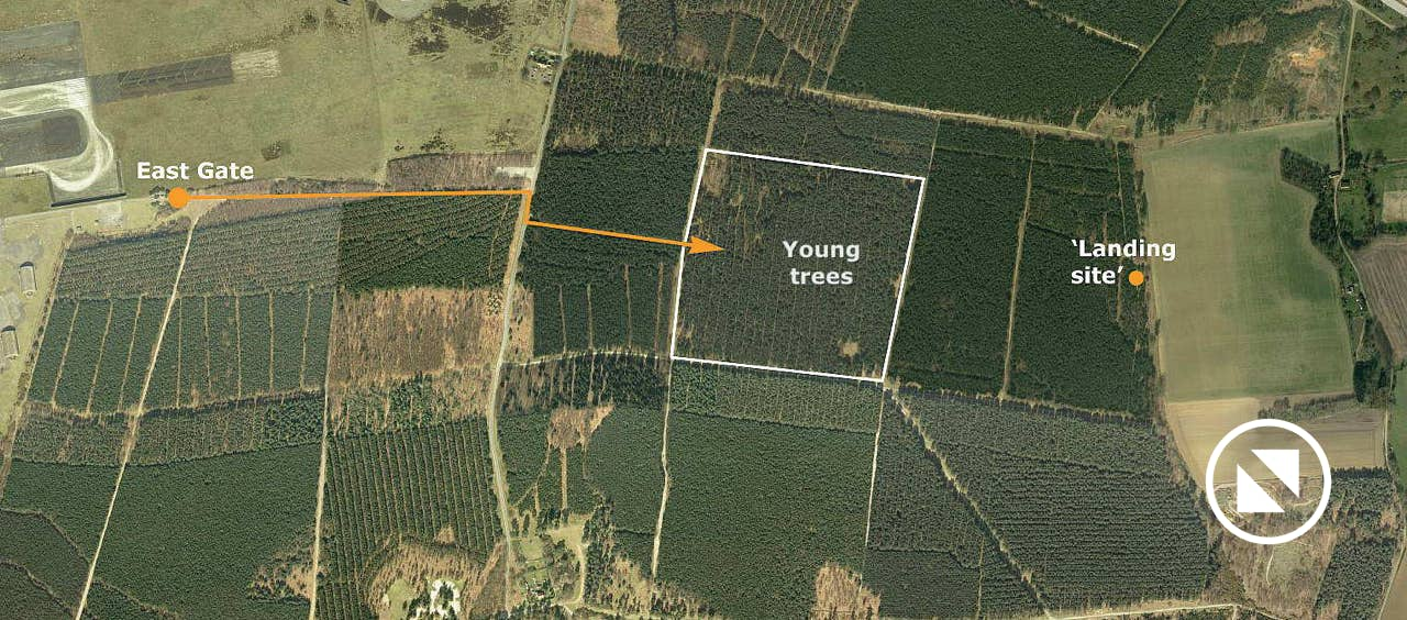 Location of the supposed landing site of the Rendlesham Forest UFO