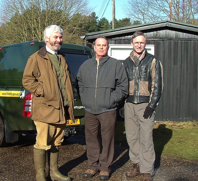 Vince Thurkettle, Charles Halt, Ian Ridpath at Rendkesham Forest
