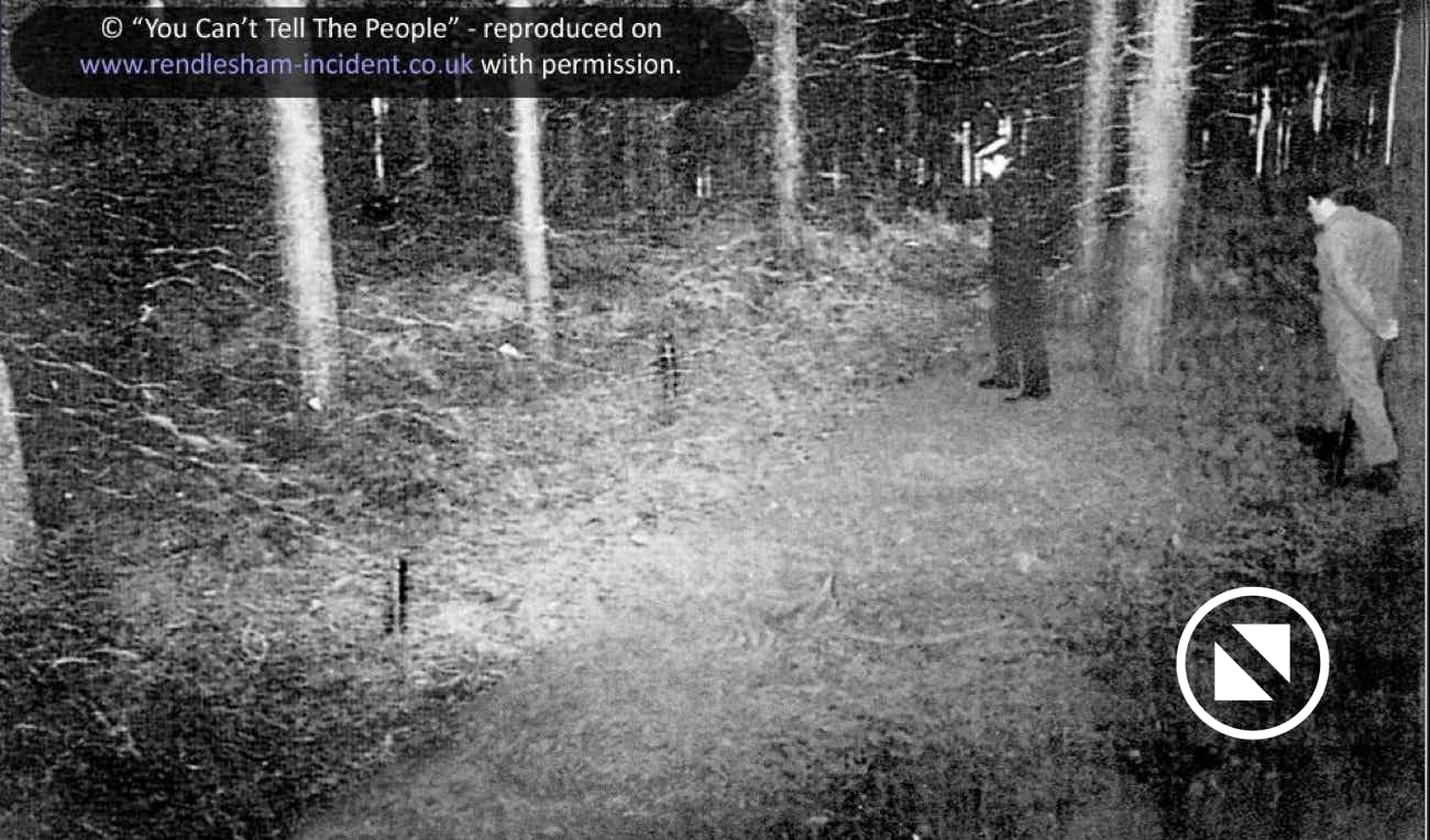 Triangle of supposed UFO landing marks in Rendlesham Forest