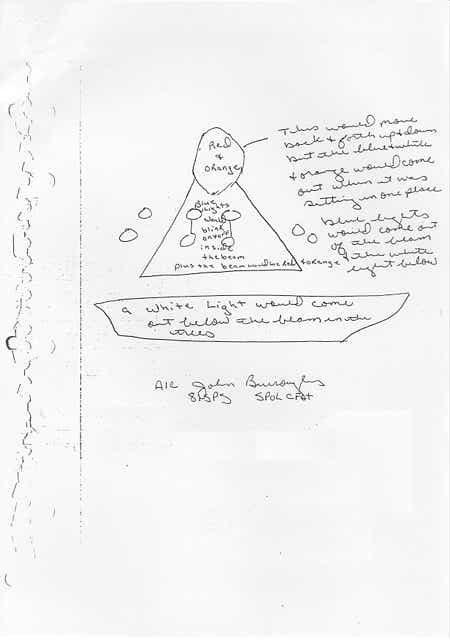 Page 3 of Burroughs' Rendesham Forest UFO statement