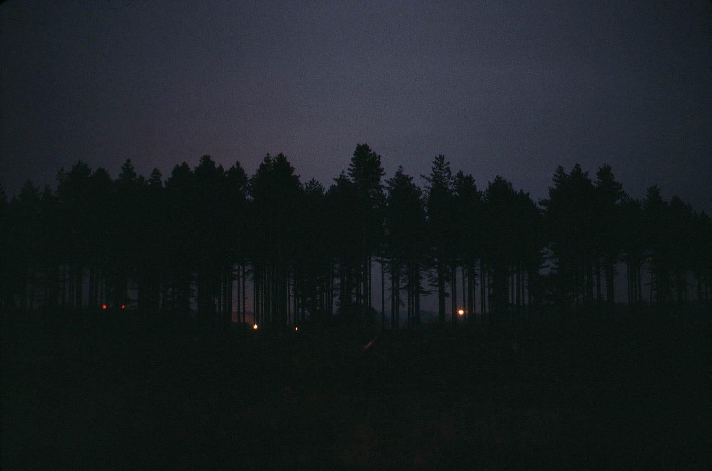 Orford Ness lighthouse seen from Rendlesham Forest at night